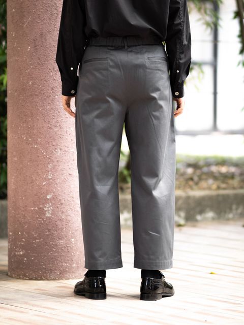 Graphpaper Westpoint Chino Wide Tapered Trousers (GRAY) MARKスタイル