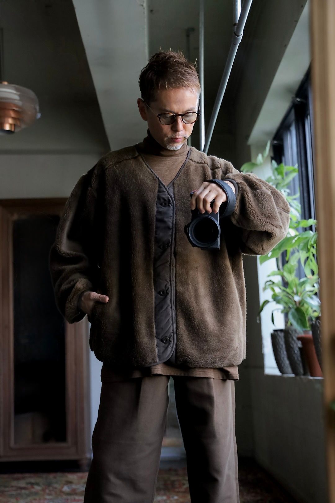 グラフペーパー Wool Boa Liner Blouson(GU263-30341)BROWN☆10月17日(土)発売！