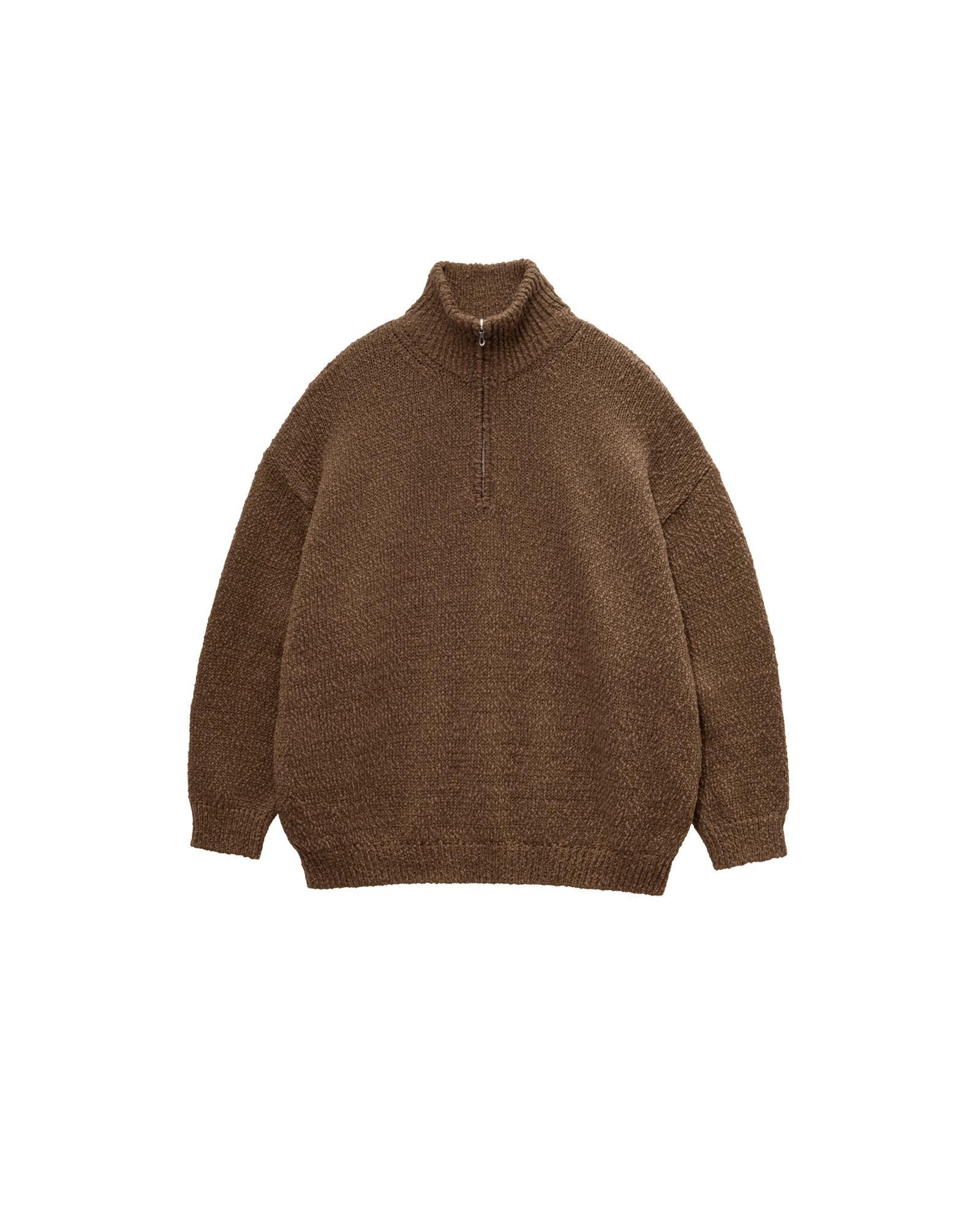 グラフペーパー Cotton Wool Slub Oversized Half Zip Knit(GU263-80603)BROWN☆9月12日(土)発売！