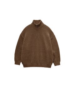 グラフペーパー Cotton Wool Slub Oversized Half Zip Knit(GU263-80603)BROWN☆9月12日(土)発売！
