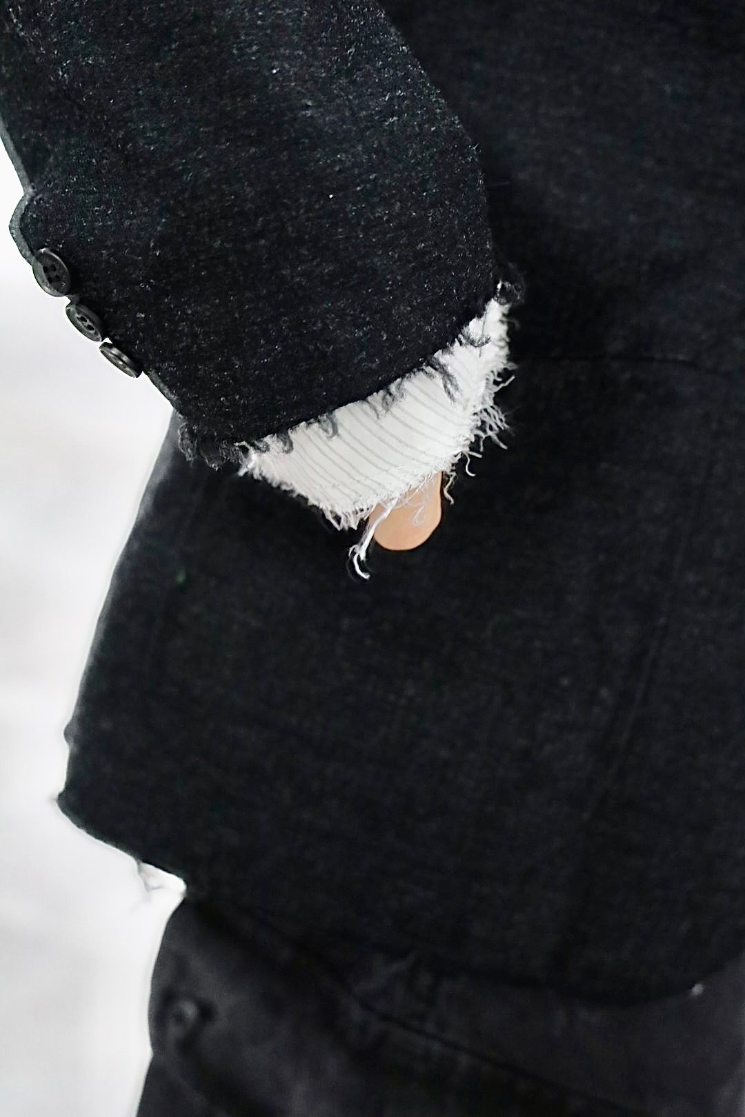 COMME des GARCONS HOMME ウールエステルヘリンボーンジャケットスタイル