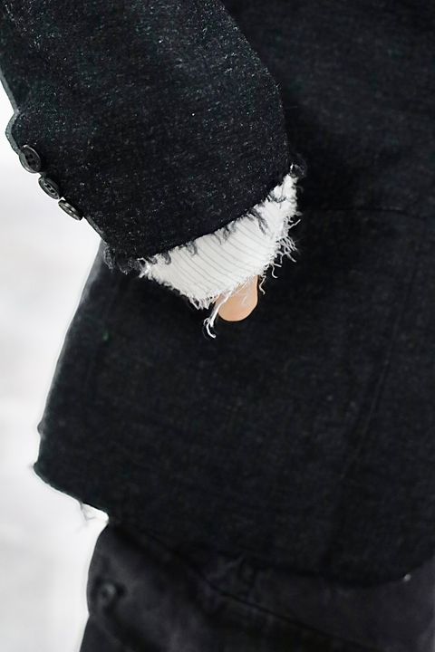 COMME des GARCONS HOMME ウールエステルヘリンボーンジャケットスタイル