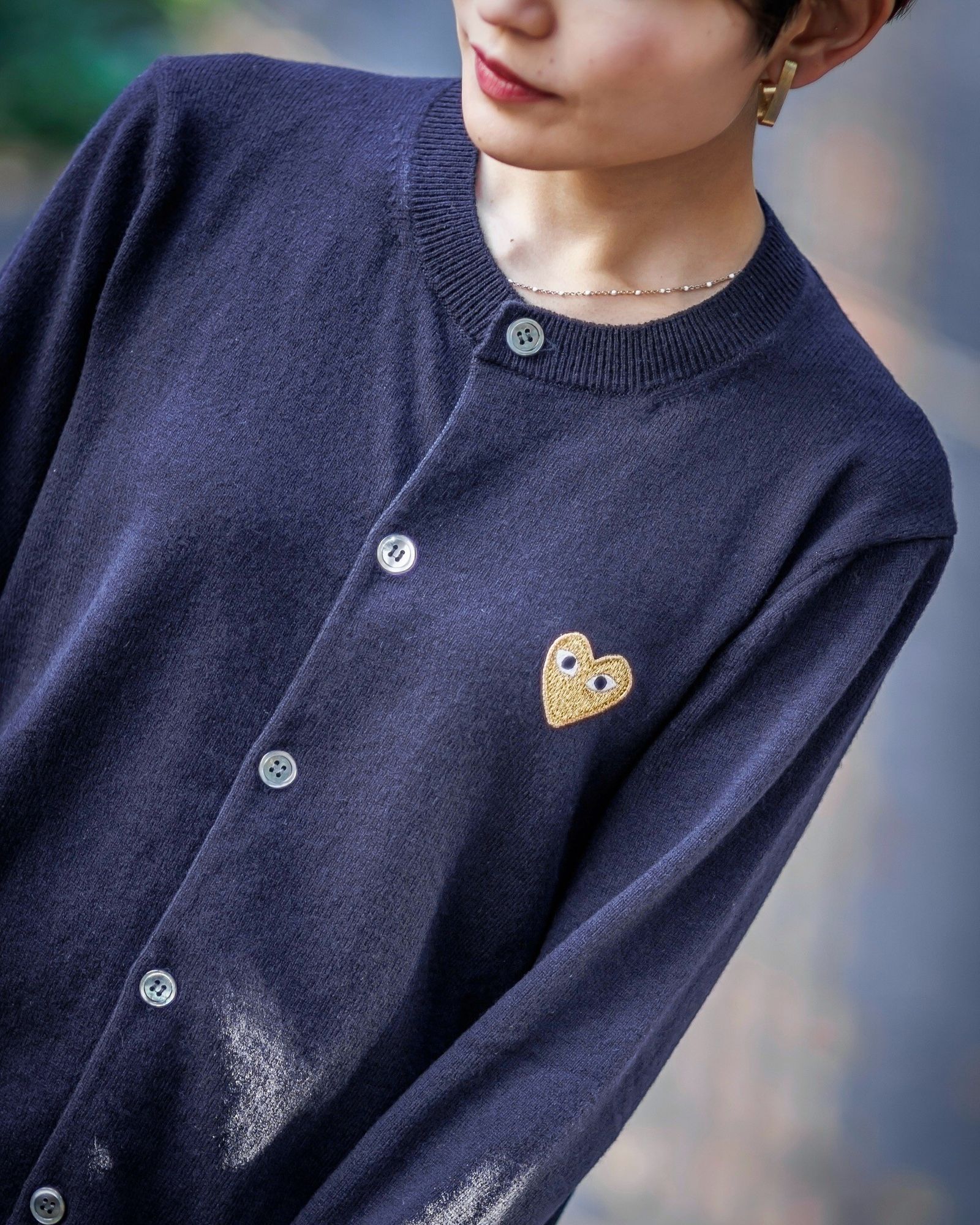 COMME des GARCONS tricot ジャケット Sサイズ PLAY COMME des GARCONS 新作ROUND NECK CARDIGAN style.2024.12