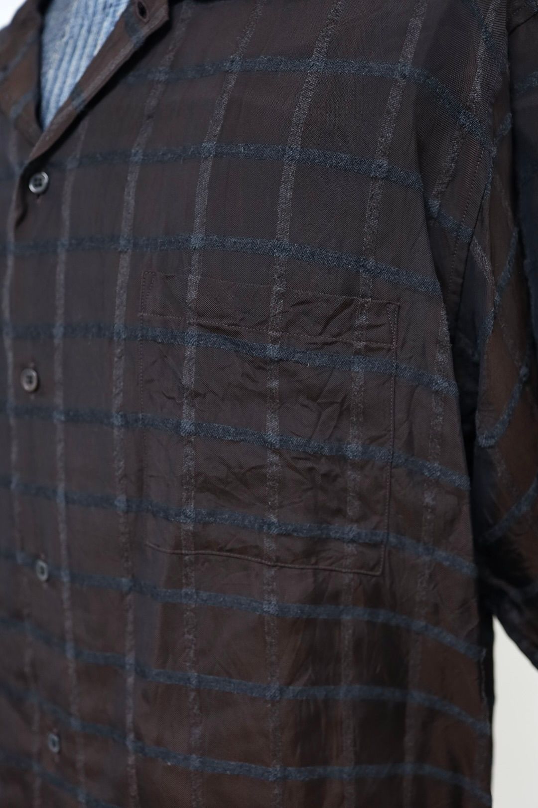 marka 26AW OPEN COLLAR S/S SHIRT(M26C02SH02B)BROWN CHECK☆新作発売！