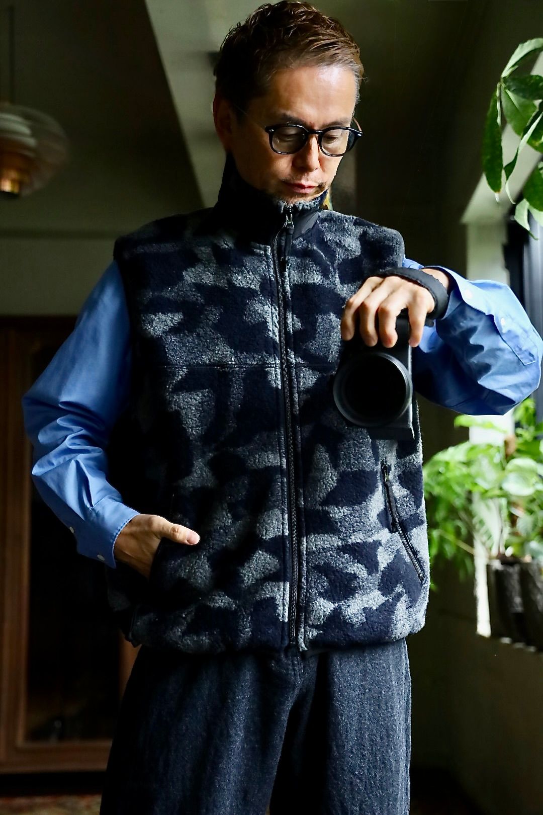 COMME des GARCONS HOMME 26FW ウールボアフリースベストスタイル