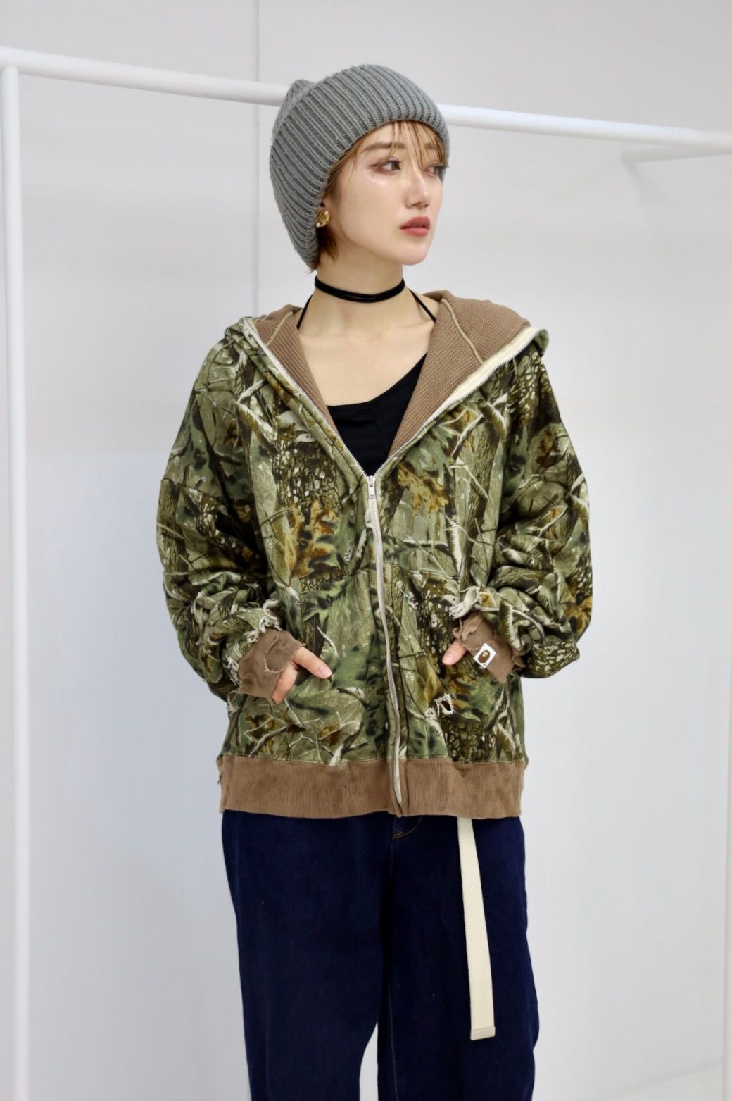 セントマイケル BAPE_ZIP HOODIE/SAHARK/CAMO(SM-HR1-0000-C38)