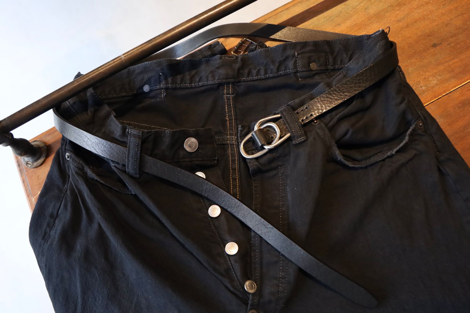 ヨーク25SS W RING LEATHER BELT(YK25SS0984A)BLACK☆12月21日(土)発売！
