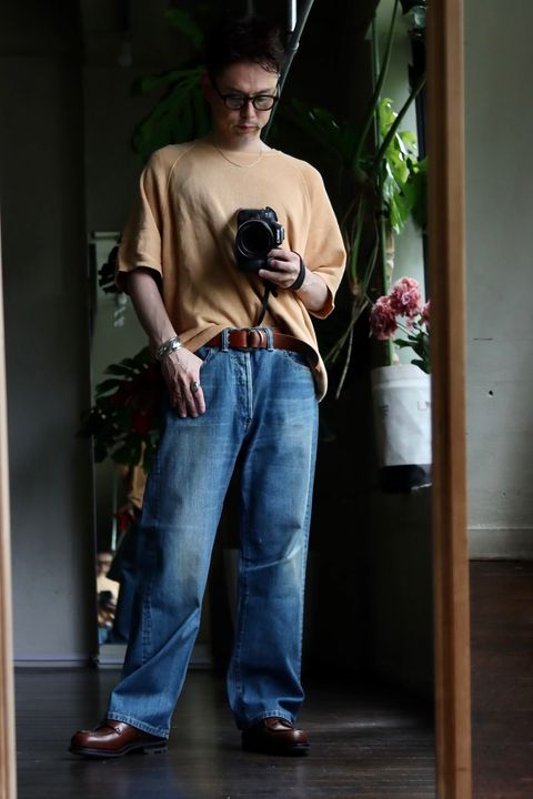 A.PRESSE No.2 Washed Denim Pantsスタイル34