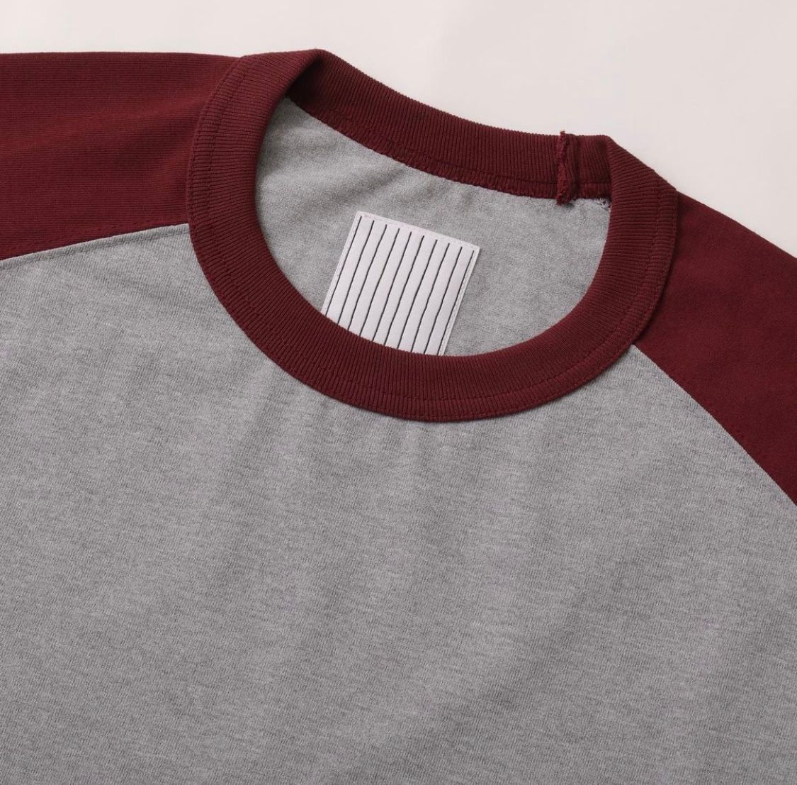 S.F.C 24SS エスエフシー RAGLAN BASEBALL TEE(SFCSS24CS12)Grey/Burgundy