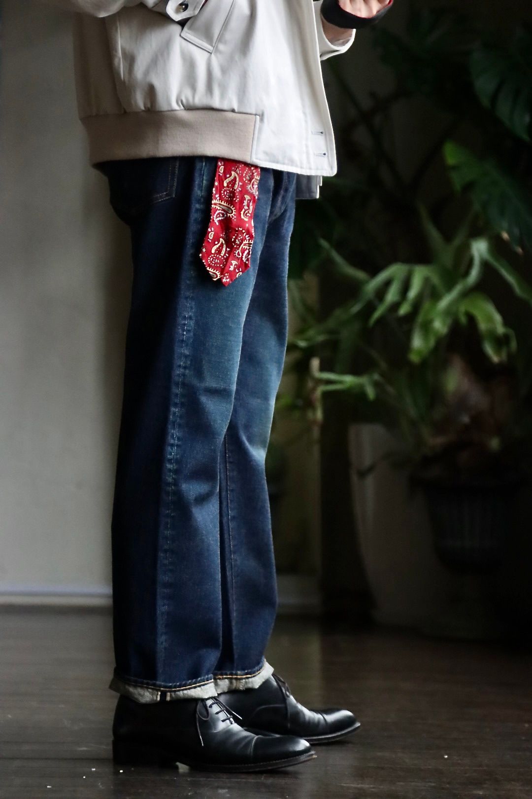 織り柄チェック A.PRESSE 23SS Washed Denim Pants E 36/27 | alamiah