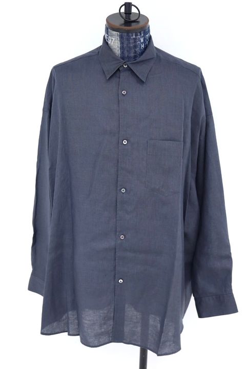 グラフペーパー Linen L/S Oversized Regular Collar Shirt(GM262-50039B)C.GRAY☆6月20日(土)発売！