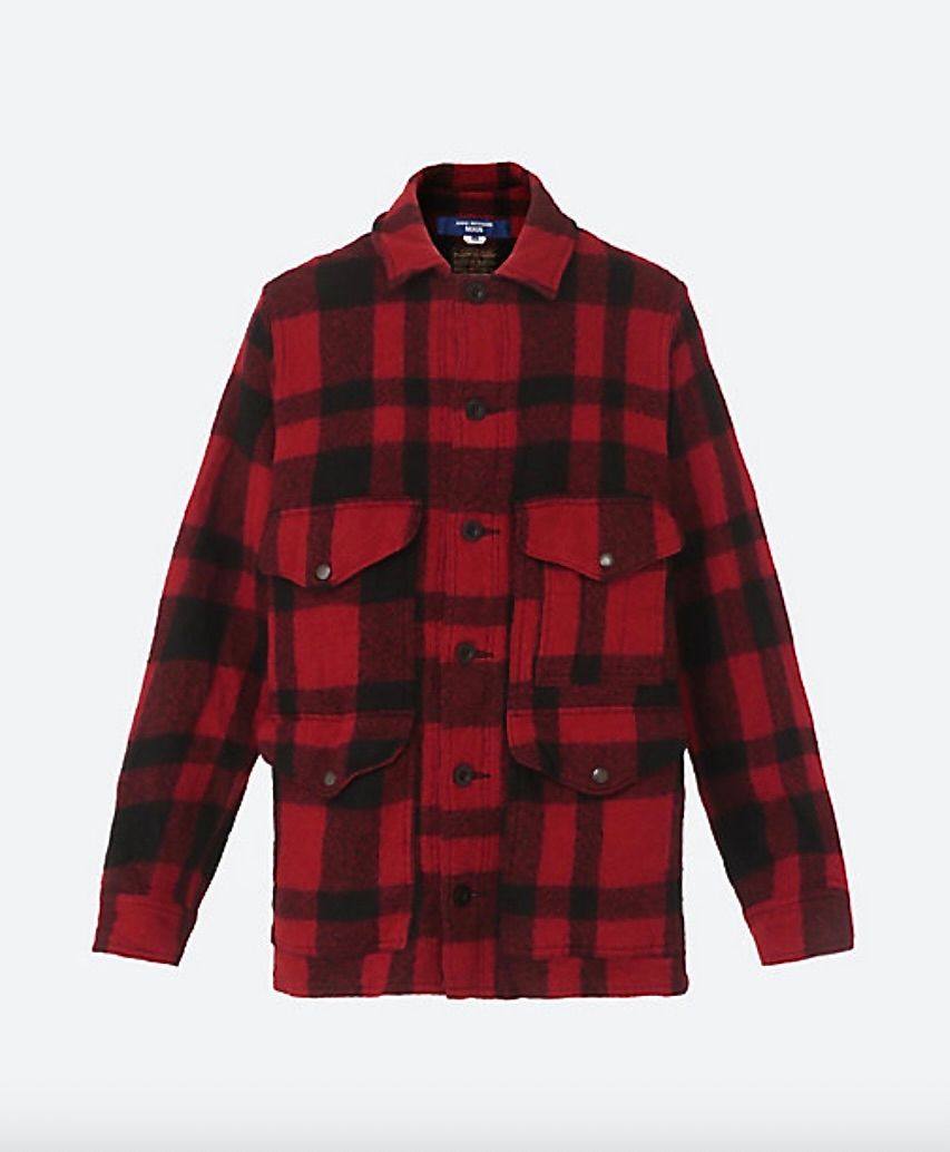 ジュンヤワタナベマン FILSON Wネームウールチェックジャケット(WP-J009-051)RED/BLACK
