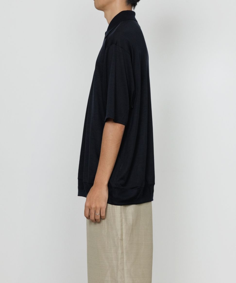 マーカ 26SS ワンボタンポロTシャツ ONE BUTTON POLO TEE S/S(M26A12CS01B)BLACK☆新作発売！