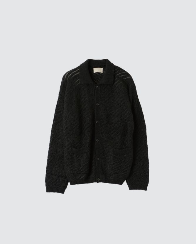 YOKE ヨーク24SS SILK MOHAIR BUTTONED CARGIGAN(YK24SS0670S)BLACK