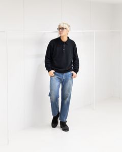 A.PRESSE Washed Silk Nep Polo Shirt  (BLACK) 1月10日(土)新作発売！