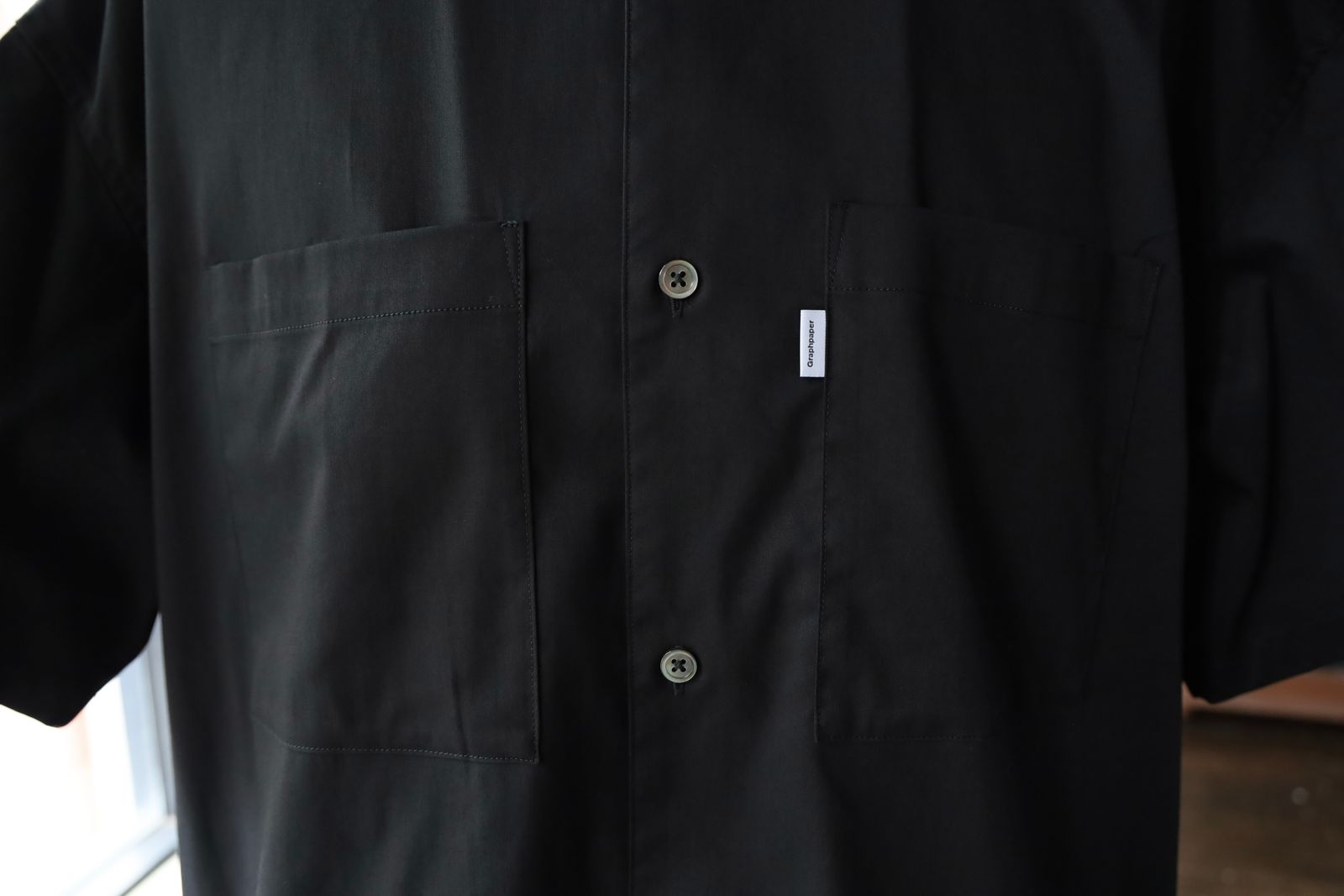 グラフペーパーシャツ 25SS Solotex Twill S/S Oversized Box Shirt(GM252-50001B)BLACK☆5月31日(土)発売！