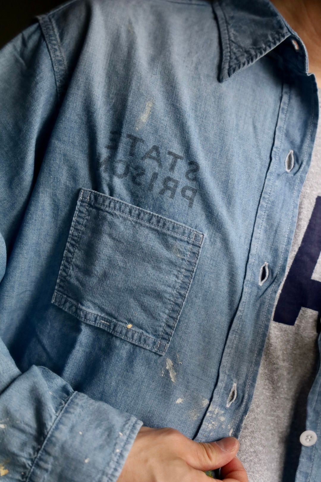 BOW WOW バウワウ シャツ STATE PRISON CHAMBRAY SHIRTS(BW251-SPCS)INDIGO AGING