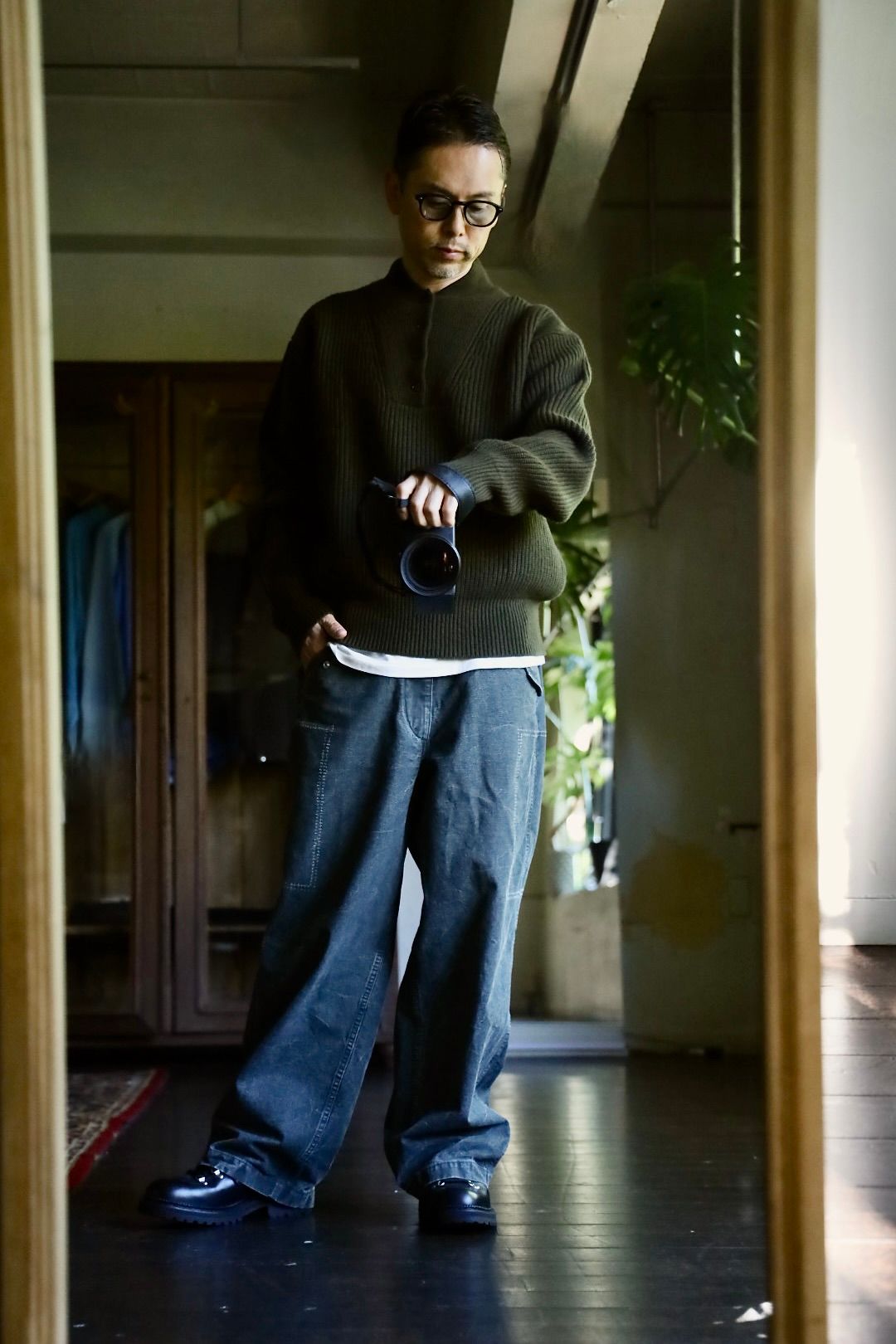 A.PRESSE Jeep Sweaterスタイル