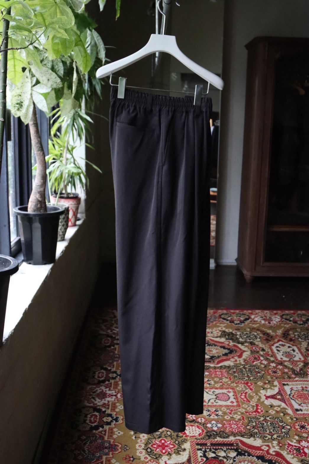 ヨーク 25FW パンツ Wool Washer Twill 2pleated Wide-leg Easy Trousers(YK25FW01054P)BLACK