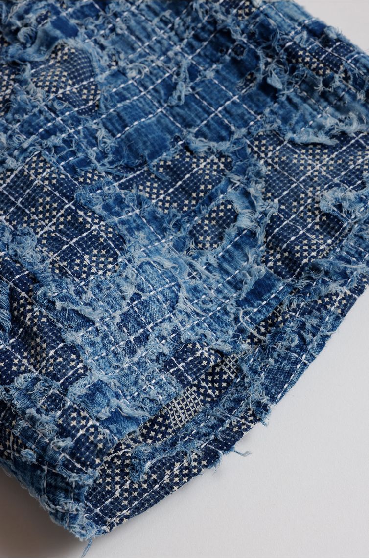 ファンダメンタル デニムパンツ BORO SASHIKO SHORTS (FA25/SPFD12)INDIGO