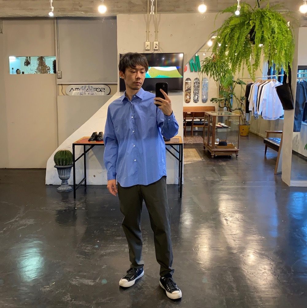 Graphpaper Broad L/S Regular Collar Shirt(GM203-50108B)"BLUE"Style.2020.7.13.