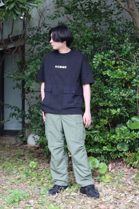 COMME des GARCONS HOMME 綿度詰天竺ロゴプリントTシャツ style.2022.4.12