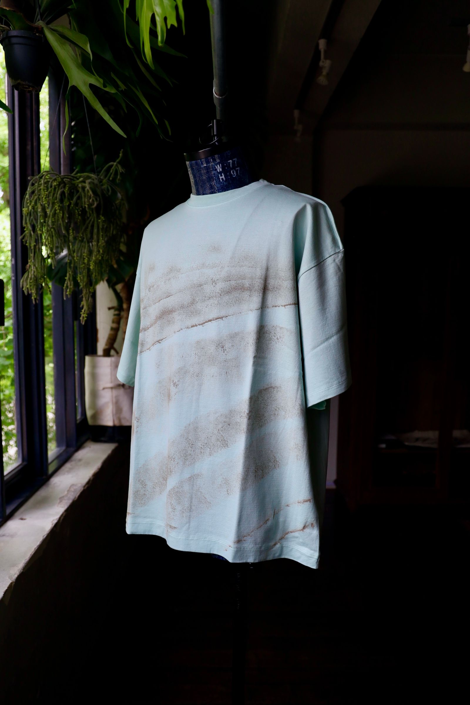 ヨーク24SS ABSTRACT PAINTED T-SHIRT(YK24SS0719CS) MIST GREEN