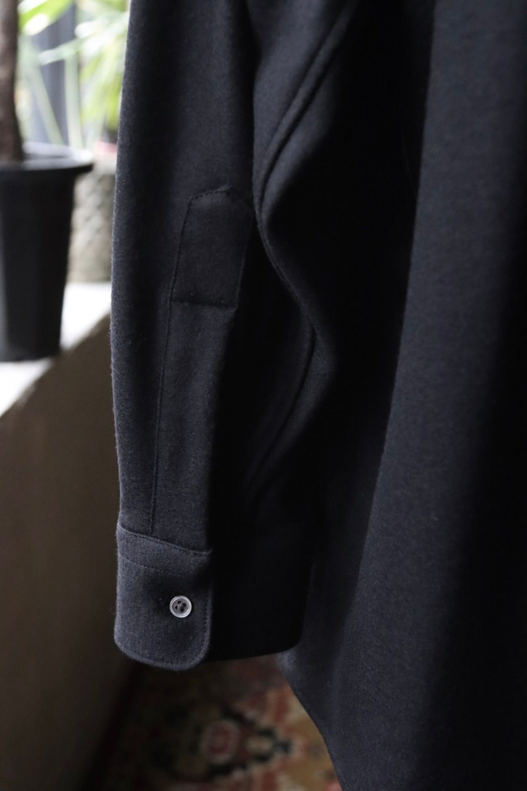グラフペーパー 25AW Wool Smooth Flannel Oversized Regular Collar Shirt(GU253-50221B)BLACK☆10月4日(土)新作発売！
