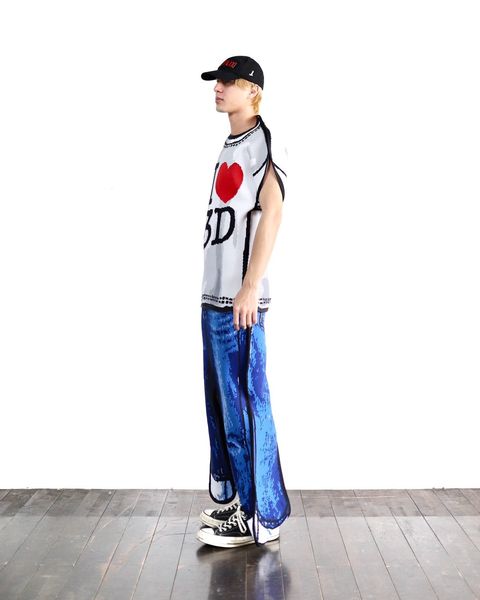 doublet 24SS 新作TWO-DIMENSIONAL"I♡3D"T-SHIRT スタイル