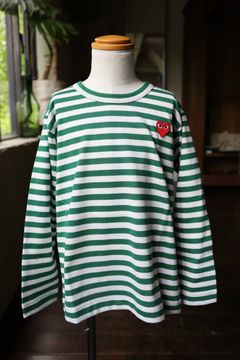 PLAY STRIPED Tシャツ キッズ(AX-T663-100) GREEN*KIDSサイズ