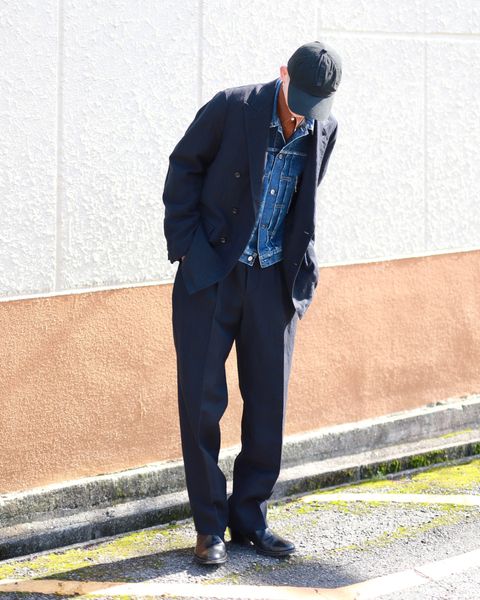 A.PRESSE 23SS Double Breasted Jacketヘリンボーンスタイル