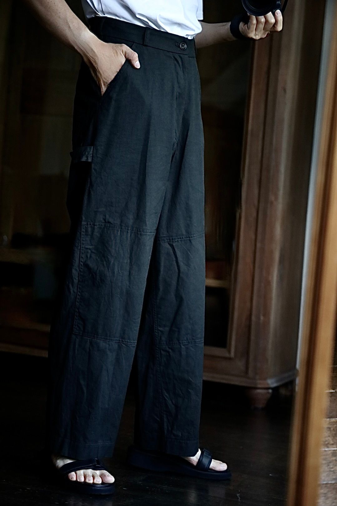 blurhms 25FW Cotton Serge Work Pants(BHS25F028)InkBlack