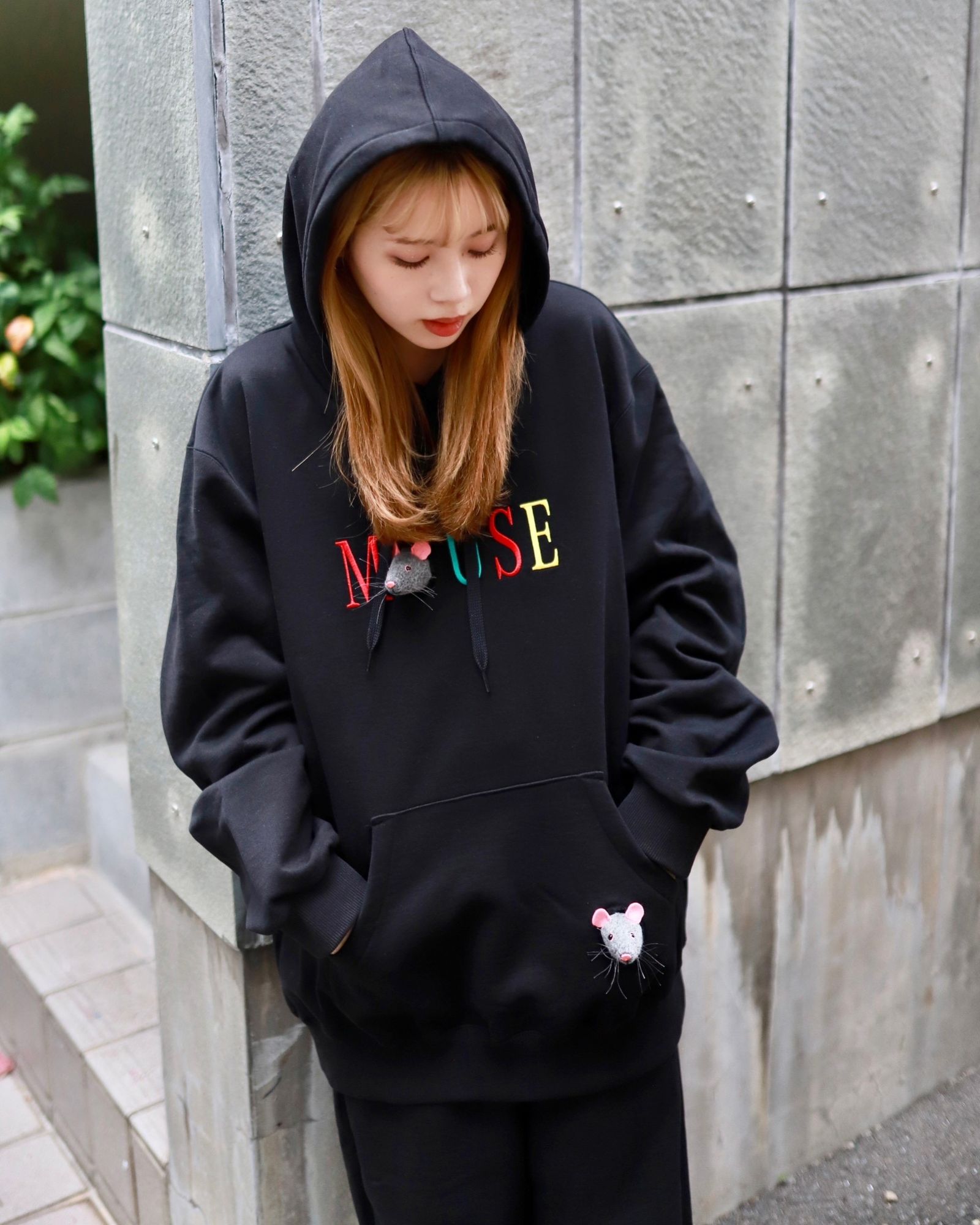 DOUBLAND EMBROIDERY HOODIE(23AW43CS287)-GRAY- doublet(ダブレット