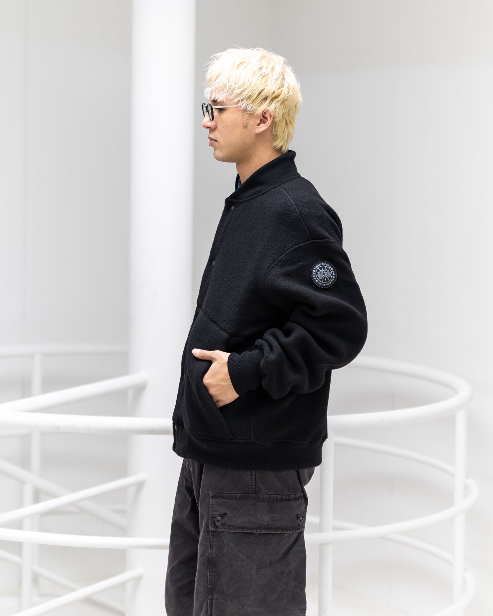 カナダグース Hudson Fleece Bomber Black Label(7221MB)Black☆新作発売！