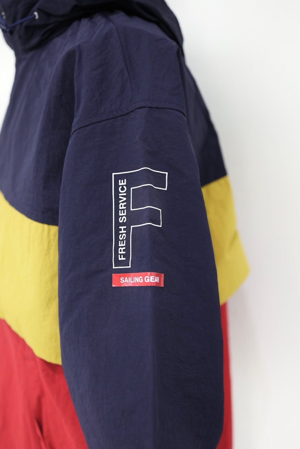 フレッシュサービス NYLON CANVAS SAILING JACKET (FSC261-30254)NAVY x RED
