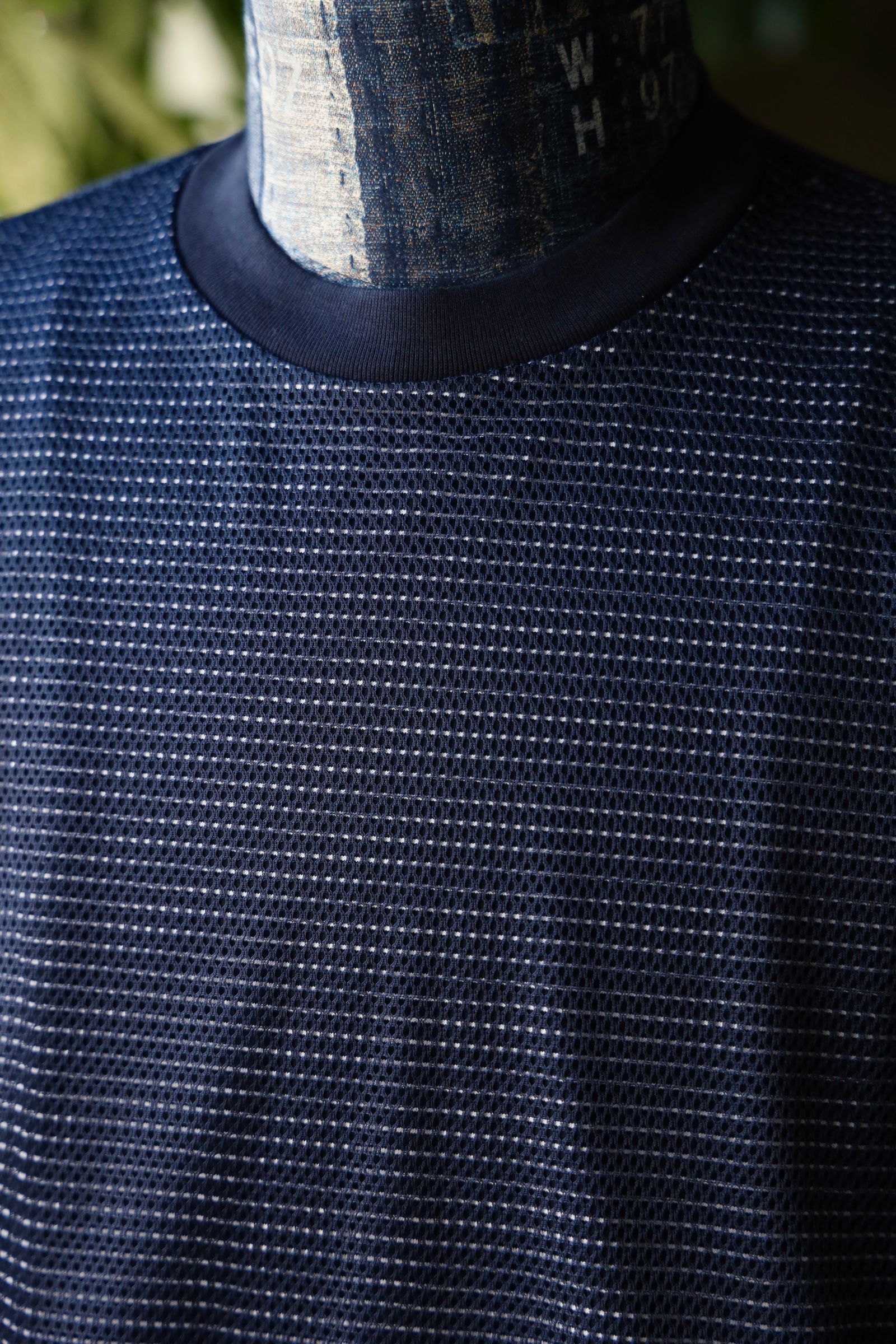 イズネス25SS BALLOON BORDER LAYERED MESH T-SHIRT(25SS_07_1006SSCS08-2)NAVY×WHITE border