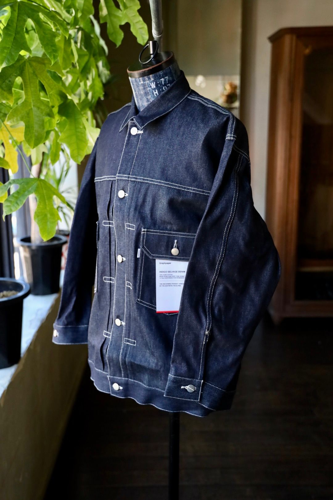 25SS 新品☆Graphpaper／グラフペーパー デニムジャケット Gジャン Graphpaper - グラフペーパー 25AW Selvage Denim Jacket(GU253