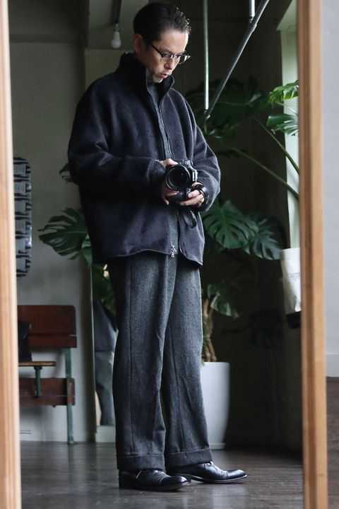 blurhms 22FW Cotton Silk Fleece ZIP Jacketスタイル.2022.9.25.