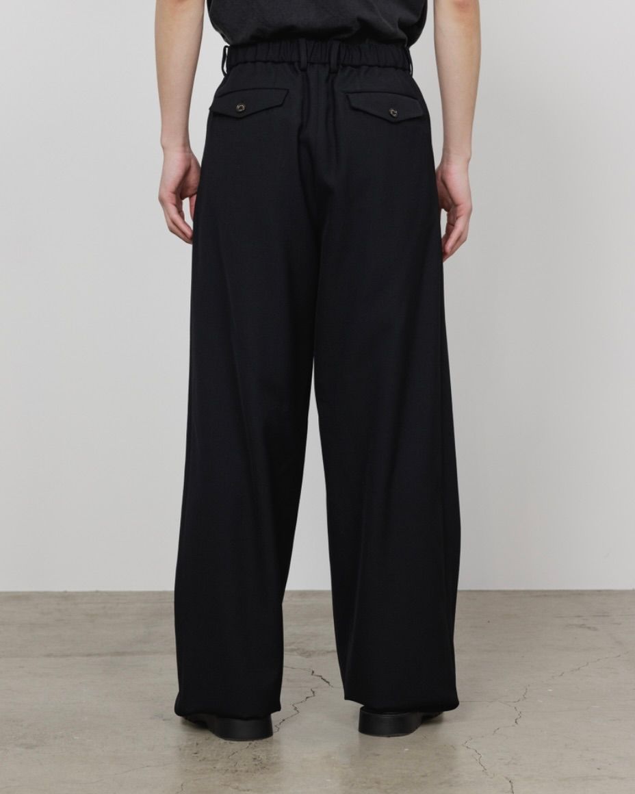 MARKAWARE Organic Wool Survival Cloth® Triple Pleated Wide Trousers(A25C06PT02C)BLACK☆新作発売！