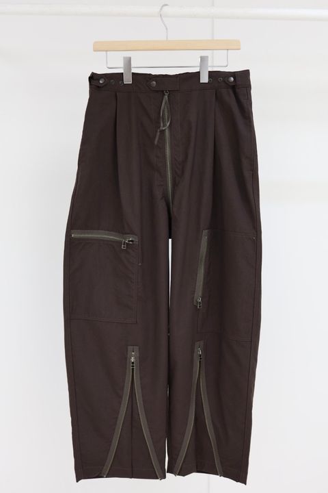プロダクトトゥエルブ SS26 High Count Wool Flight Pants (26SS-PPT03)BROWN