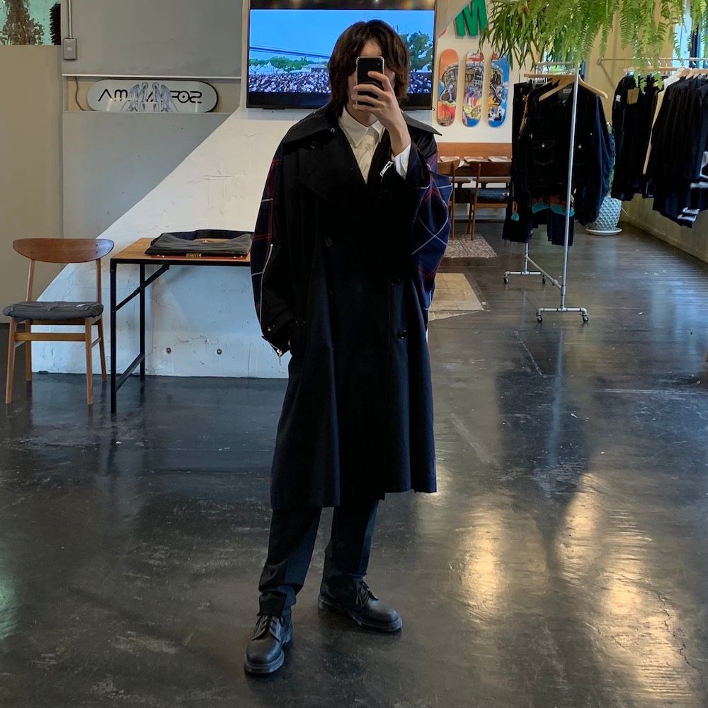 KIDILL 2020AW Trench Coat(KL447) "Navy×Blue Tartan" style.2020.7.3.