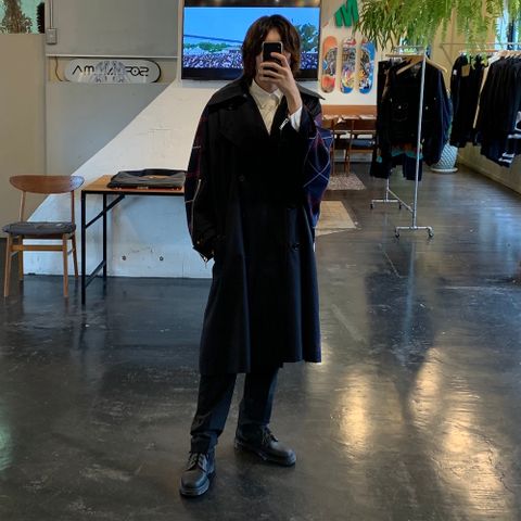 KIDILL 2020AW Trench Coat(KL447) "Navy×Blue Tartan" style.2020.7.3.