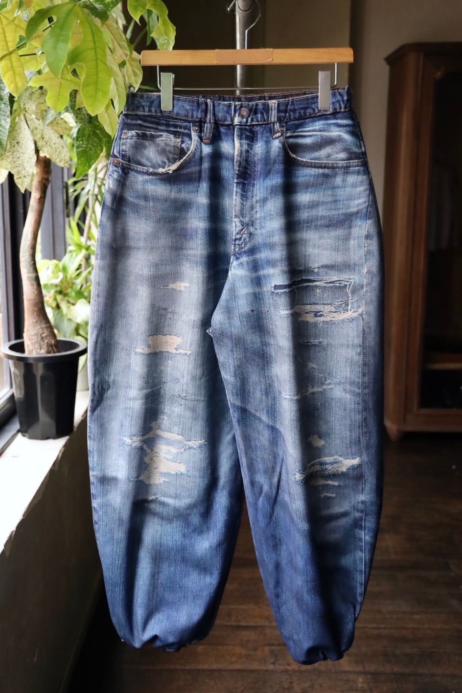 トーキングアバウト ジ アブストラクション 25AW DENIM PRINT FLEECE LINING WIDE PT(2526AW-PT-002F)BLUE☆新作発売！