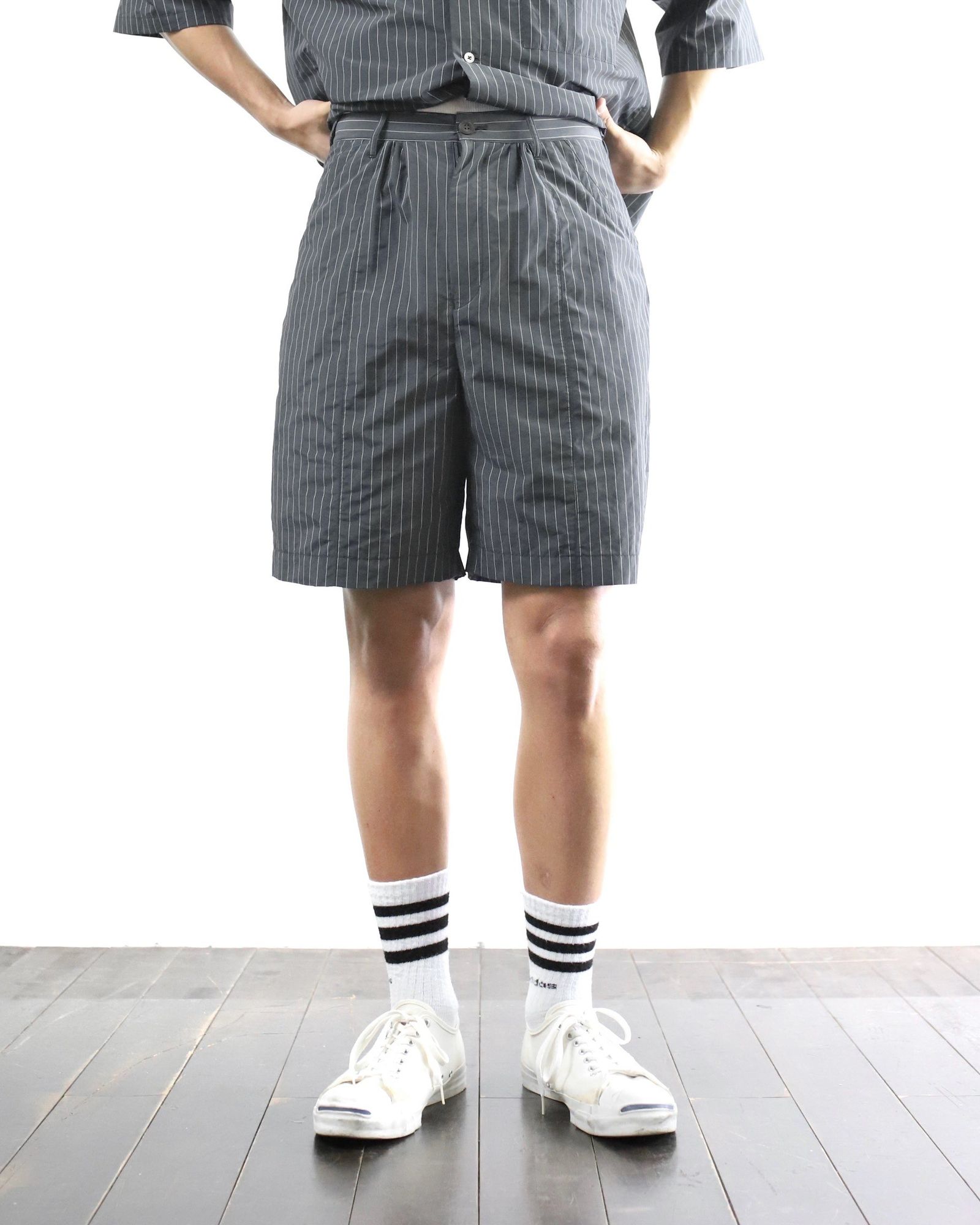 YOKE 24SS 新作 NYLON STRIPE WIDE SHIRT SET UP style 2024.5.5 YOKE 24SS 新作 NYLON STRIPE WIDE SHIRT SET UP style 2024.5.5