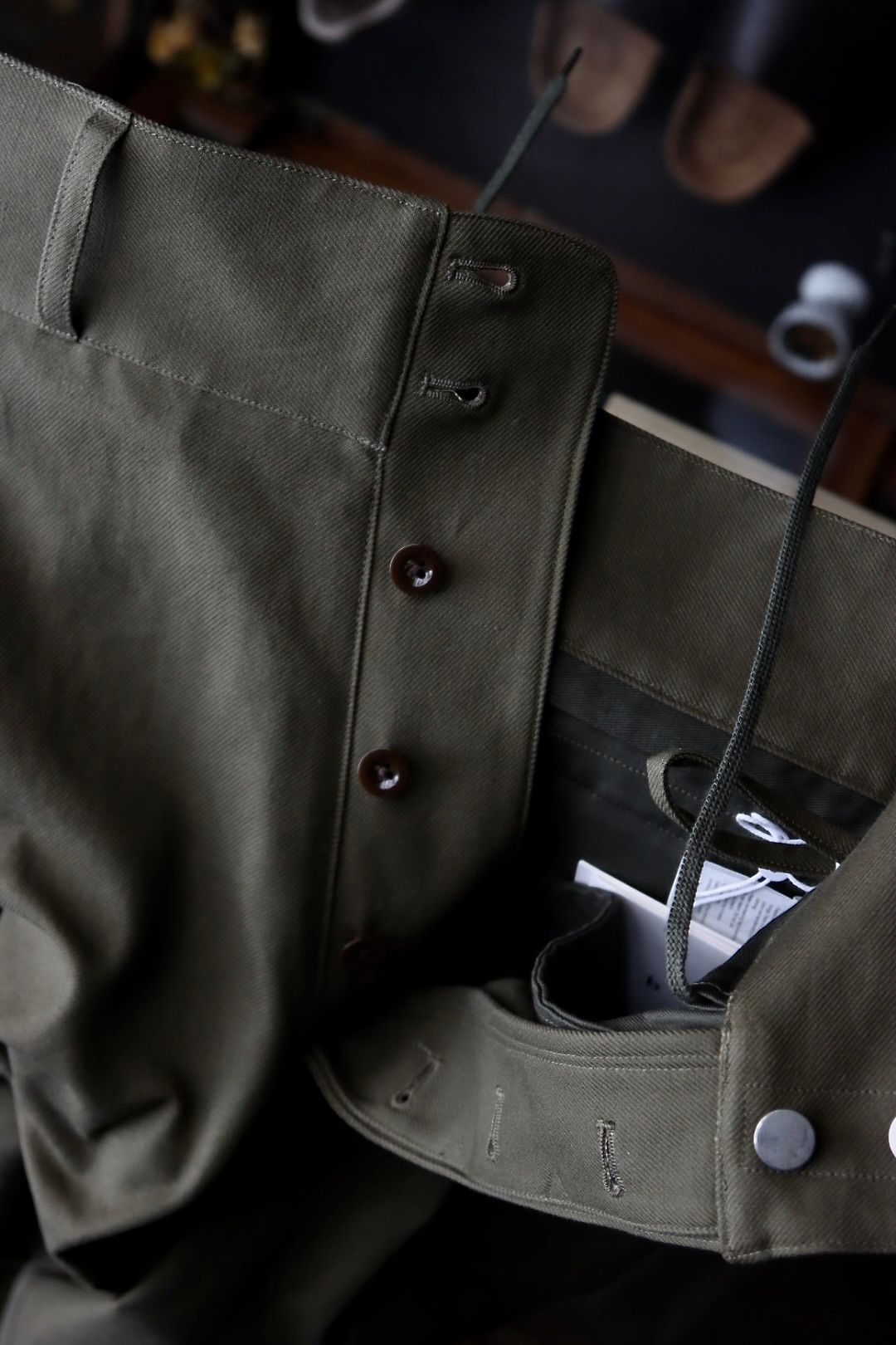 ブラームス23SS blurhmsROOTSTOCK Cotton Serge 47 Pants(bROOTS23S35)OLIVE※12月23日(金)発売！