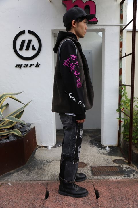 doublet MESSAGE EMBROIDERY HOODIE"BLACK"Style.2020.11.1.