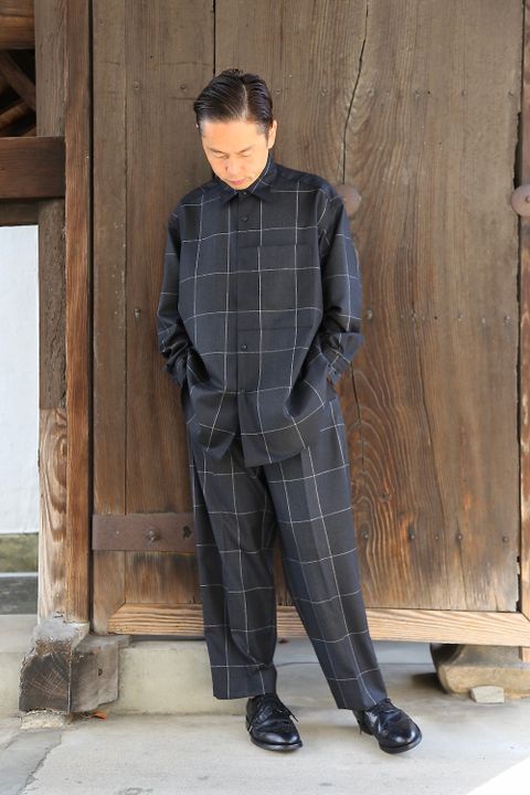 YOKE NAVY CHECKセットアップスタイル.2020.11.1.