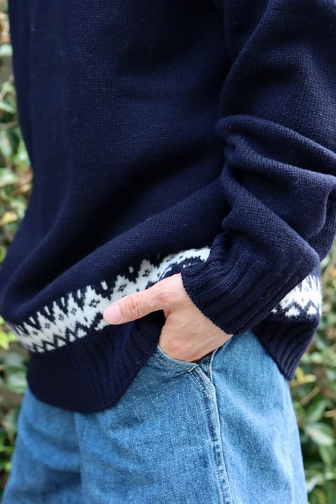 JUNYA WATANABE COMME des GARCONS MANウールジャガードニット"NAVY"style.2021.10.13.