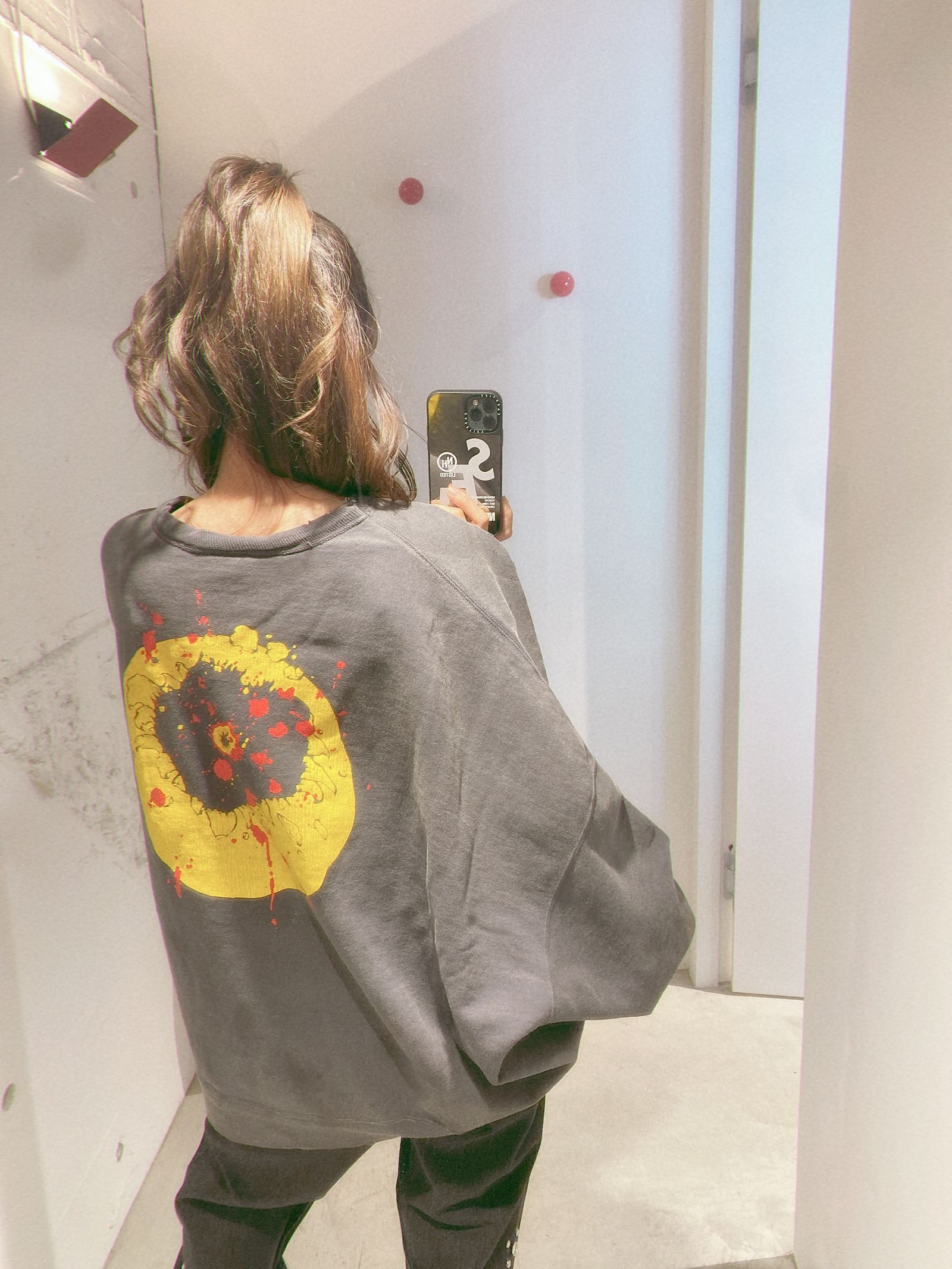 セントマイケル24AW SMILE CP_CREW SWT(SM-YS1-0000-C06)BLACK