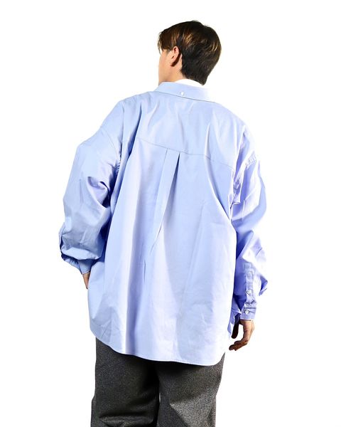 FreshService フレッシュサービスDRY OXFORD CORPORATE L/S B.D.SHIRT"BULE STRIPE"スタイル